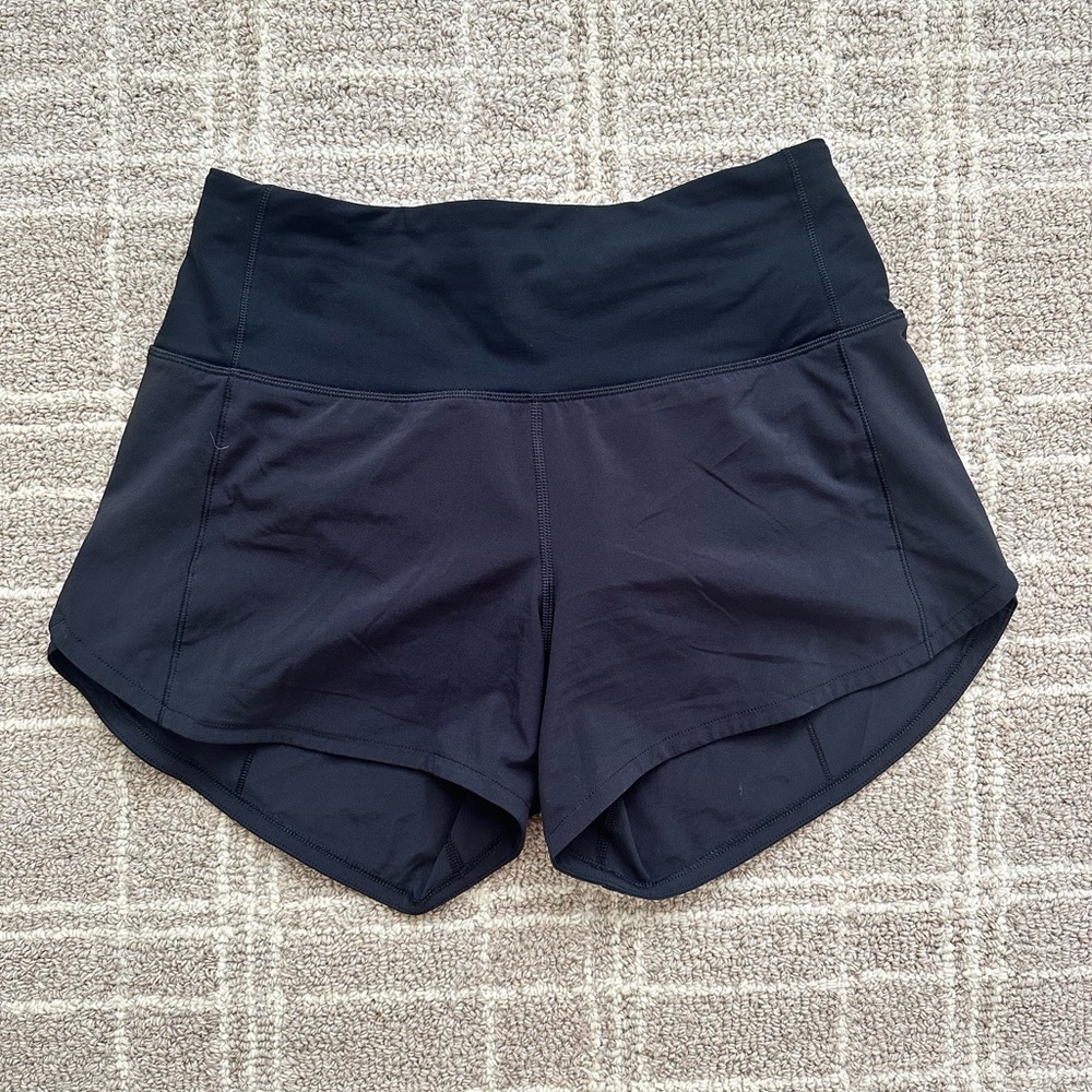Lululemon Speed Up Black Athletic Shorts HR 4” Inseam